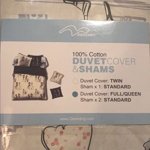 Cotton Duvet Cover&Shams&Fitted Sheet - Full